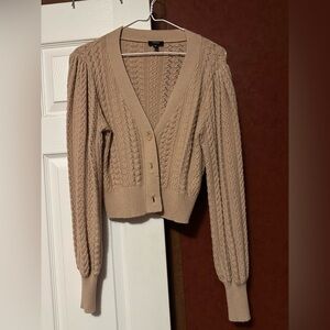 Express Beige Cable Knit Cardigan